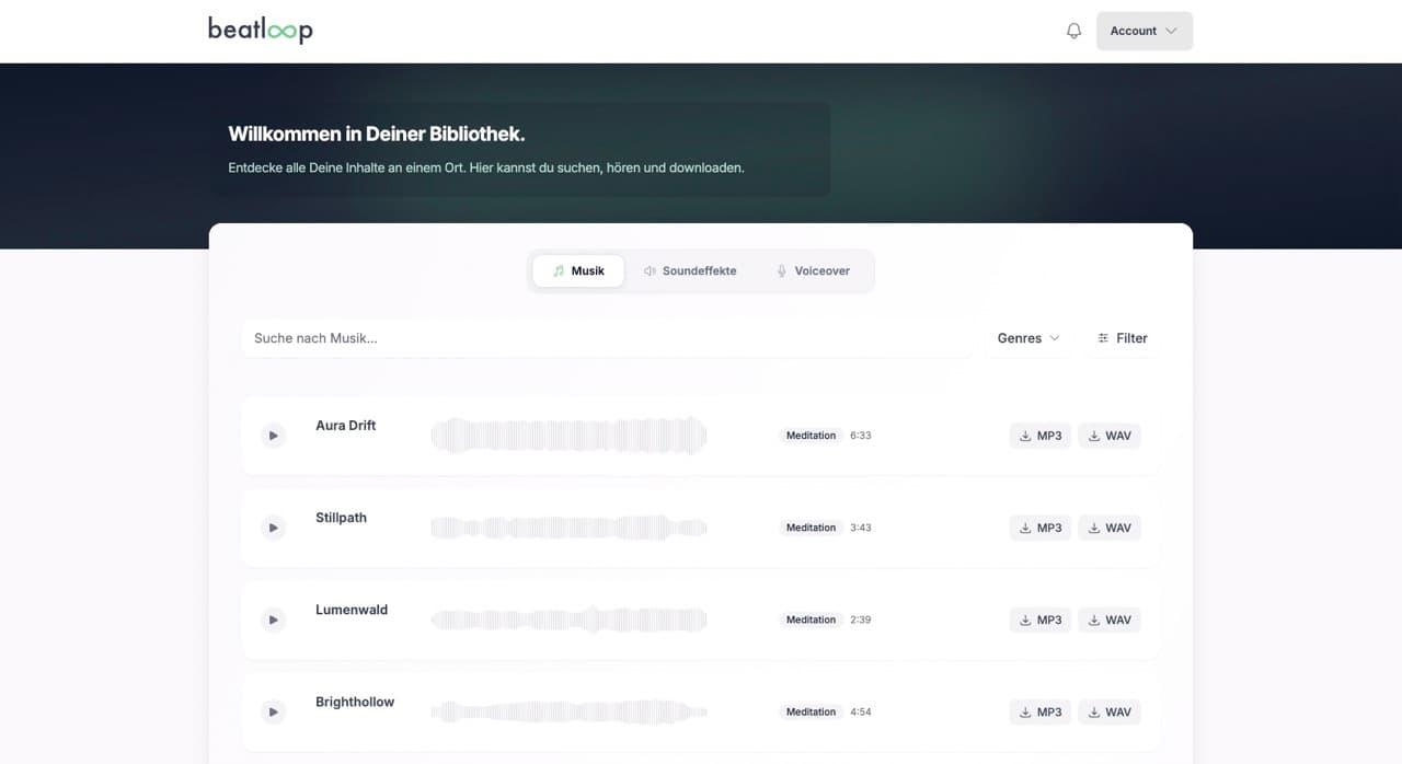 beatloop Musik Bibliothek